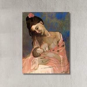 Pablo Picasso Mother and Child by Canvas Wall Art, Pablo Picasso Art Poster Print, Reproduction Print Art, Home and Office Wall Decors