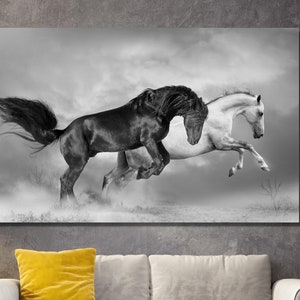 Magnificent Horses Canvas Wall Art, Strong Horses Poster Art Print Art Canvas Decor Home Arts- Noble Horses CANVAS
