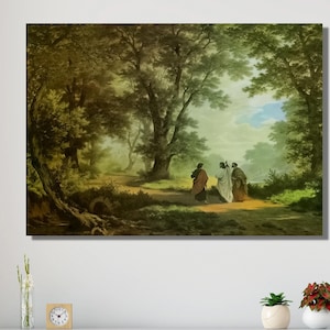 Robert Zund Reproduction Wall art Print / Gang nach Emmaus Vintage Wall Art 1877 Canvas/ Road To Emmaus Canvas Print / Gift ideas CANVAS Art