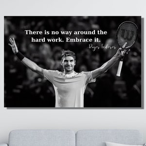 Roger Federer Wall Art Print, Roger Federer Canvas Poster - Ready to Hang, Game Room Canvas Print-Tennis Poster,Gift to Tennis Lovers CANVAS