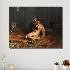 Ilya Repin Print Wall Art Ivan the Terrible and His Son Ivan on 16 November 1581 Canvas Poster Ilya Repin Ivan the terrible wall art