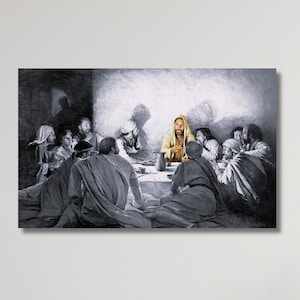 Nordic Vintage Heilige Kaart Het Laatste Avondmaal Canvas Schilderij Christelijke Jezus Maagd Posters Kerk Foto, reproductie Canvas Home Decor Gift;