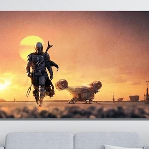 Mandalorian Canvas Art - Mandalorian Wall Art - Mandalorian Poster - Mandalorian Print Arts - StarWars Canvas Print Poster - Ready To Hang
