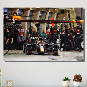 Max Verstappen Pit Stop Canvas Poster - Grand Prix F1 Painting Wall Arts - F1 Fan Gift - Max Verstappen Fan Gift Print Poster & CANVAS