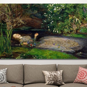 John Everett Millais Ophelia Canvas Print Poster Framed or Digital Famous Painting Artist Wall Art Prints Living Room Decor Oil Painting