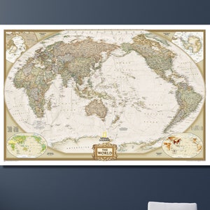 Toile de carte du monde, grande carte du monde, art de voyage, toile de carte avec punaises, très grande toile d'art mural, affiche de voyage, toile avec punaises, carte du monde