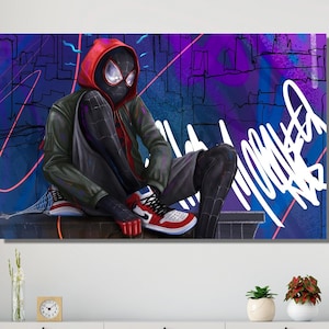 Miles Morales Spider-Man canvas Wall Art Print Art / Into the Spiderman Verse Wall Decor/Spider-Man Poster/Across the Spider Wall Art CANVAS