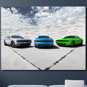 Dodge Challenger Canvas Wall Art, Dodge Challenger Hellcat Car Poster Print, Dodge Challenger Wall Desing, CANVAS Art