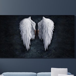 Angel Wings Poster, Angel Lucifer Wings canvas Netflix Lucifer Wall Desing Banksy Angel Wings Canvas Wall Art, Lucifer Movie Poster & CANVAS