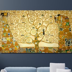 Tree of life Gustav Klimt Canvas Wall Art,Tree of life Framed Wall Art,Tree of life Poster, Extra Large Wall Art Tree of life Ready to Hang