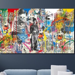 Graffiti Street Art, Banksy Love is All We Need Wall Art Print Art, Banksy Canvas, Banksy Living Room Decor and Office Home Wall Desing