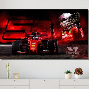 Sebastian Vettel Modern Print Wall Art,Sebastian Vettel Canvas Poster,He is a Legend Vettel print Print, Formula One Home Decors CANVAS