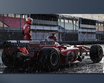 F1 Racing Team Michael Schumacher Wall Art Canvas Print Poster -  Legend Schumache Canvas F1 Canvas Wall Art - Formula 1 Poster Art