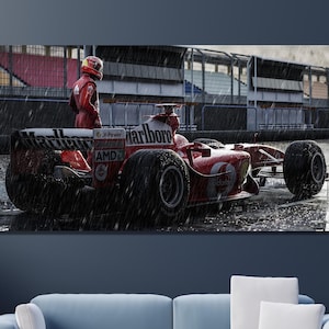 F1 Racing Team Michael Schumacher Wall Art Canvas Print Poster -  Legend Schumache Canvas F1 Canvas Wall Art - Formula 1 Poster Art