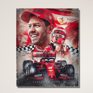 Sebastian Vettel F1 Canvas Wall Art, Sebastian Vettel F1 Poster Print, Formula 1 Grand Prix Red Bull Racing print, Vettel Modern CANVAS