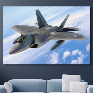 F22 raptor Plane canvas Wall Art - Fighter squadron Print - Fighter Jet Plane poster - Airplane picture Military aviation CANVAS Wall Desing