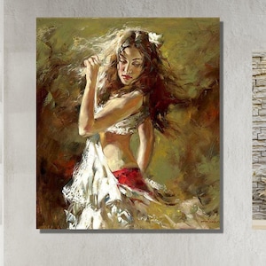 Exotic Belly Dancer Canvas Art Print - Vibrant Belly Dance Wall Decor, Ethnic Dance Home Decoration