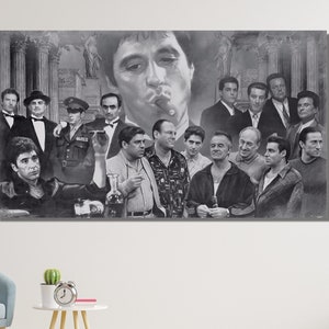 The Best Gansters Modern Canvas Wall Art - Famous Gangsters Print  - Gangster Collage Mafia TV Movie Godfather  Goodfellas Poster  CANVAS