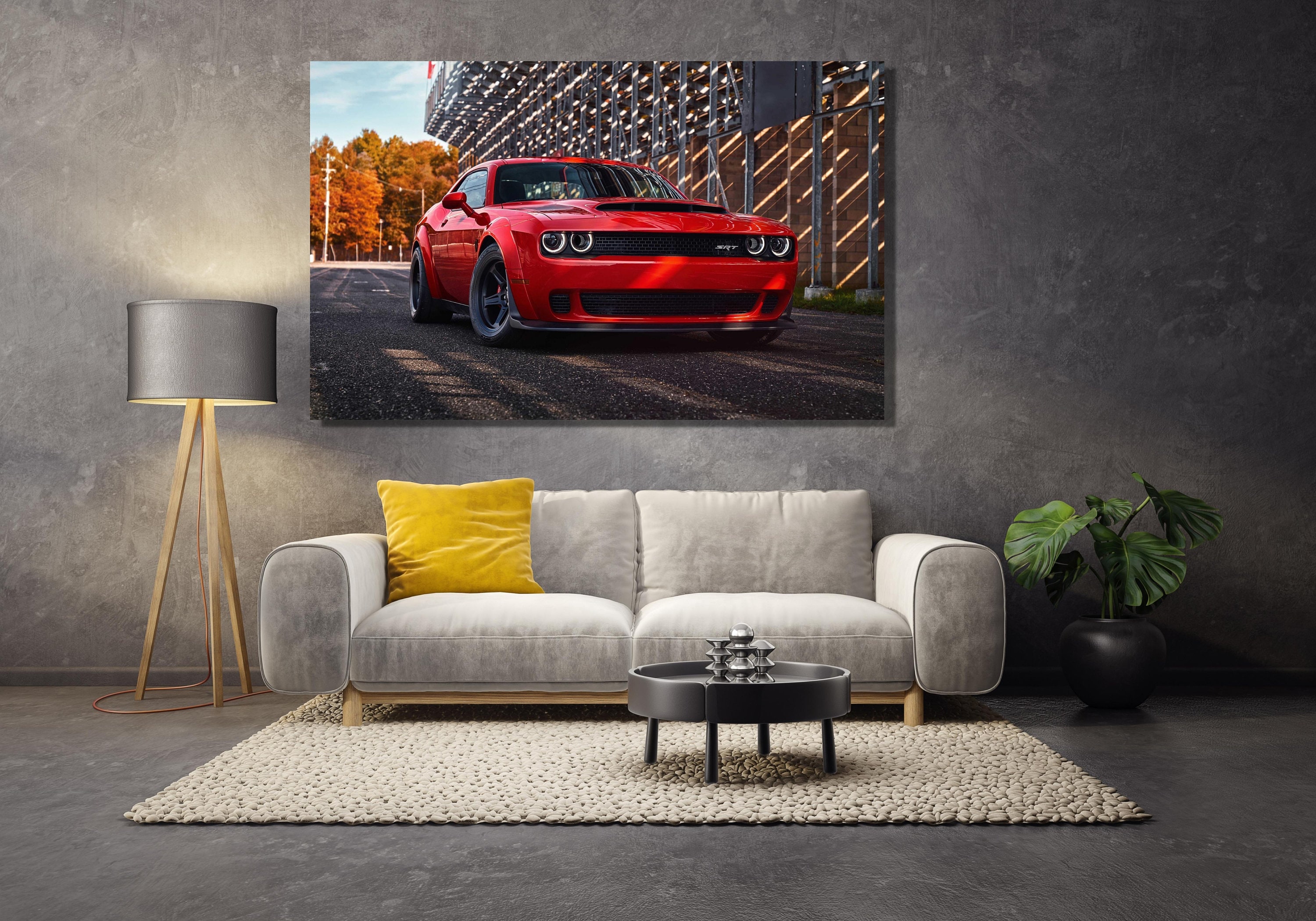 Dodge Challenger Hellcat Poster - Dodge Challenger Canvas Wall Art ...