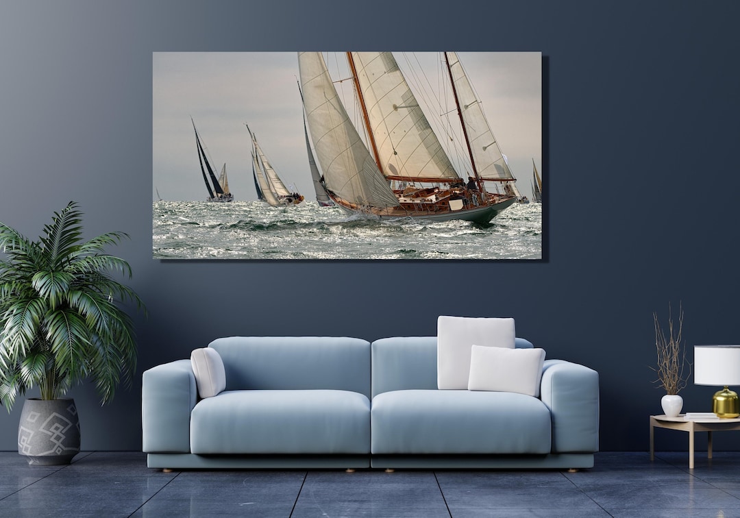 Sailing Regatta Sailboat Canvas Wall Art - Sailing Ship Extra Large ...