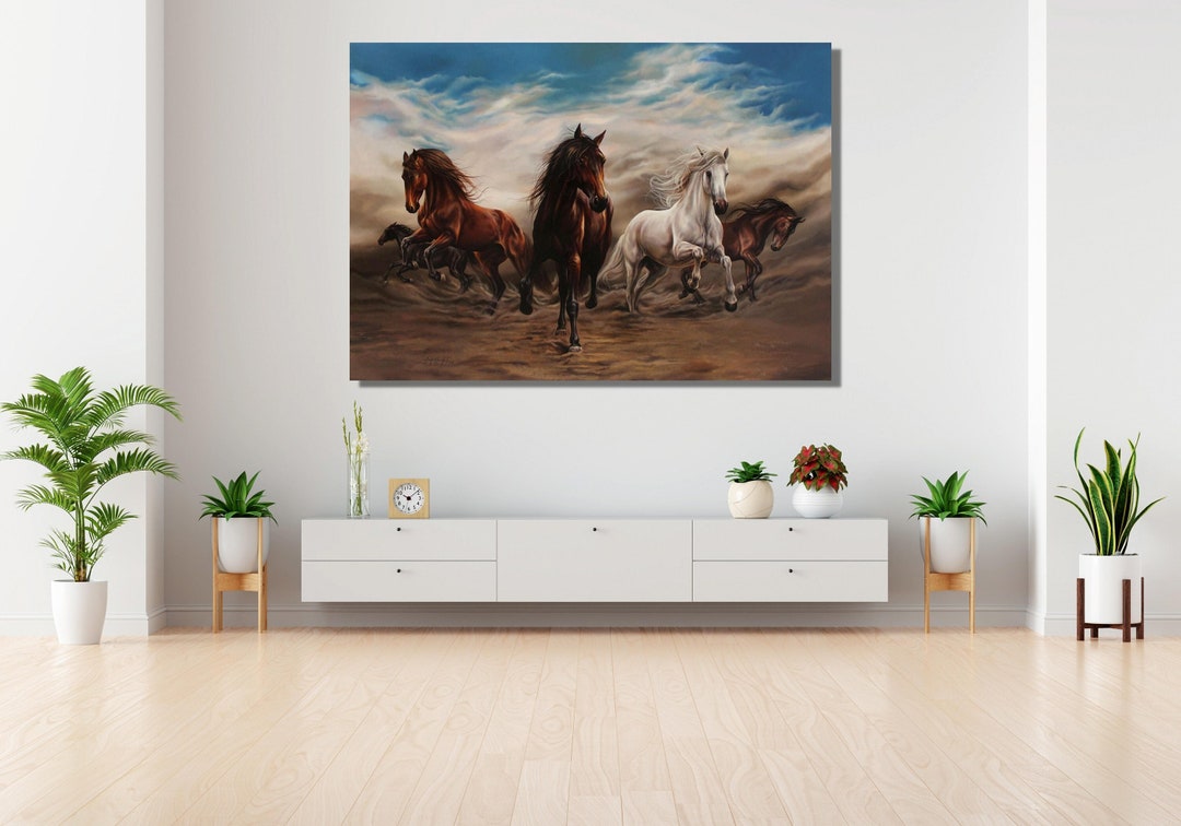Running Horses Canvas Wall Art Strong Horses Print Canvas - Etsy