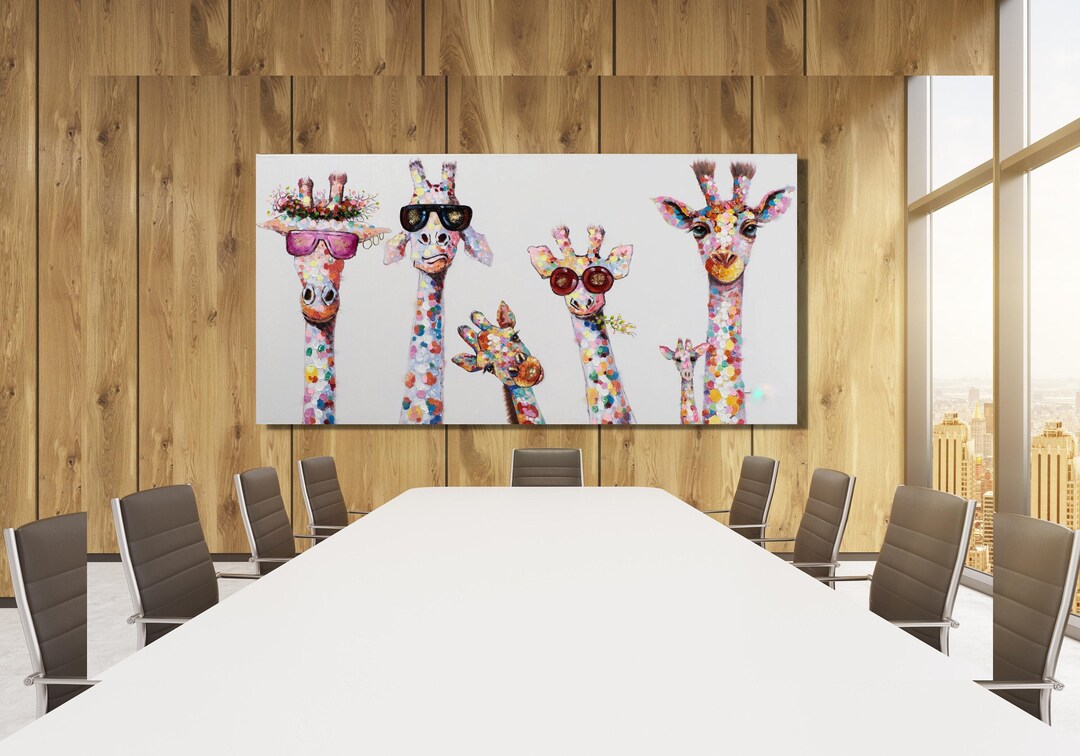 Giraffe Family Canvas Wall Art, Giraffe Print, Giraffe Poster, Kids ...
