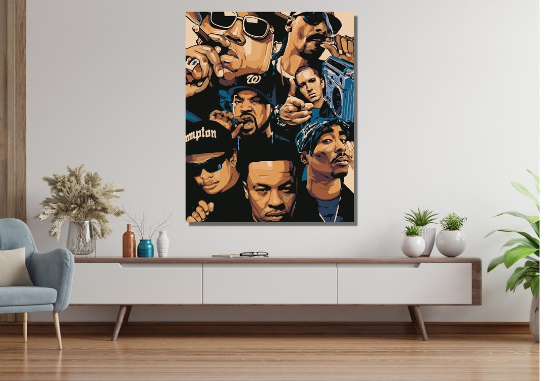 Best Rappers of the History Canvas Wall Art, Hiphop Canvas Poster