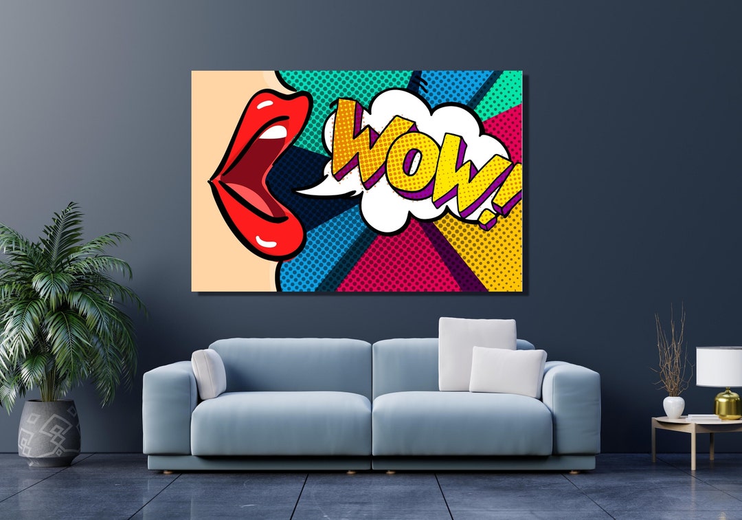 Woman WOW Poster, Pop Art Wall Art, Comic Pop Canvas Art, Omg Shock ...
