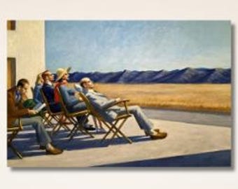 LEINWAND KUNSTDRUCK Menschen in der Sonne von Edward Hopper Kunstdruck Hopper Leinwand Kunst Amerikanischer Kunstdruck Klassische Kunstreproduktion Gerahmt