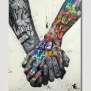 Liefde handgraffiti, canvas, modern muurdecor, liefdesgraffiti 3D-canvas, oversized muurkunst, 3D-canvas, hand liefde canvas poster,