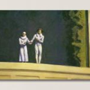 Edward Hopper Two Comedians (1966) by Canvas Wall Art, Edward Hopper Artworking Poster Print Canvas, Recording Studio Print Wall Desing