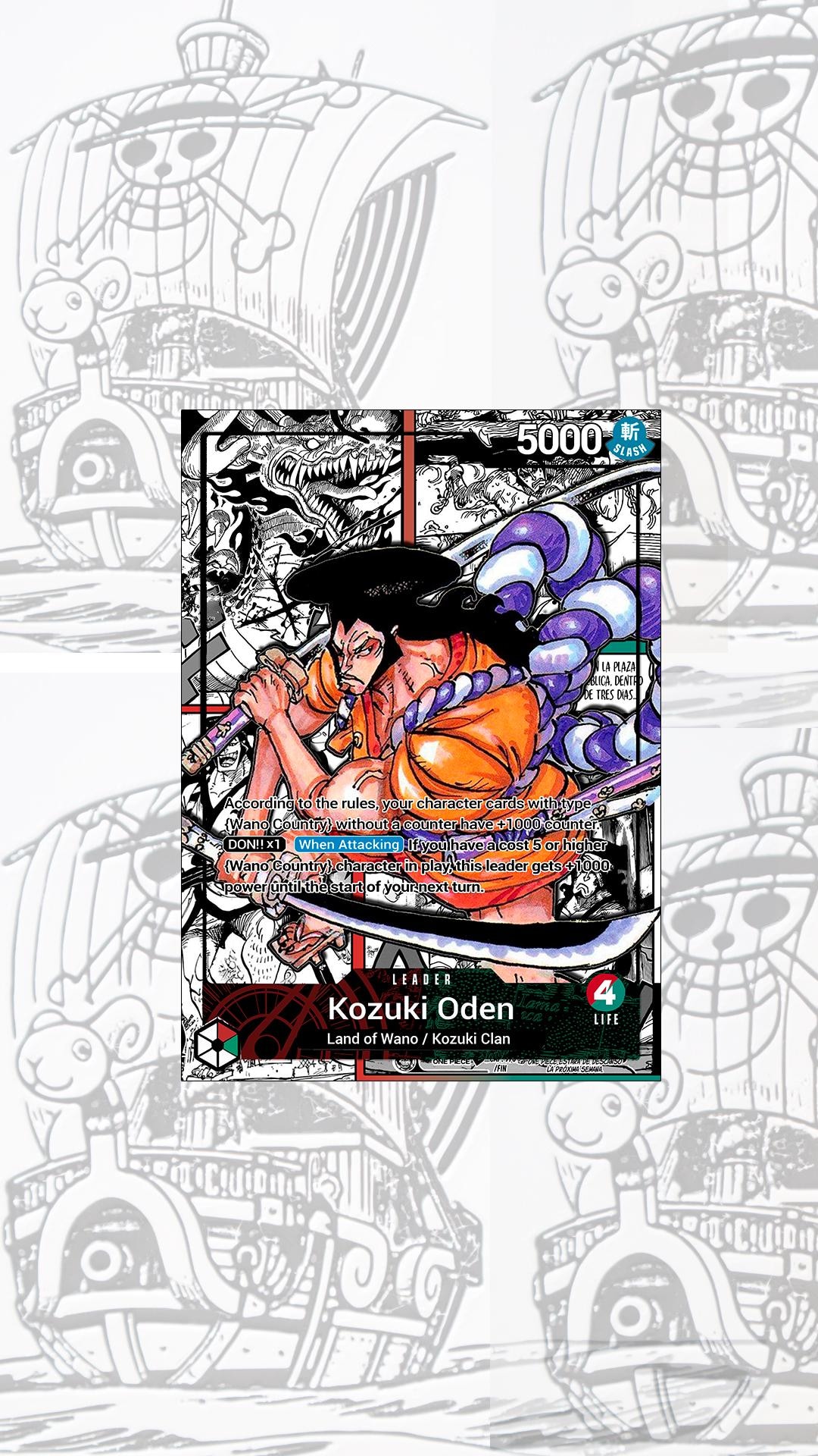 OP07 Kozuki Oden Custom Leader One Piece TCG - Etsy Canada