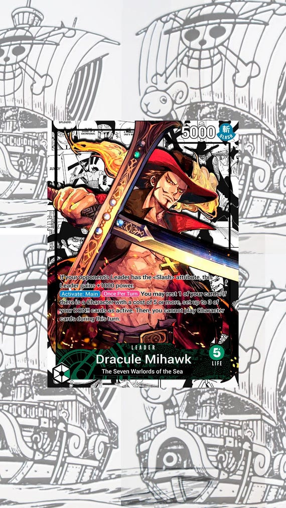 OP14 Dracule Mihawk V.1 Custom Leader One Piece TCG - Etsy