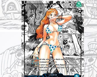 OP03 Blue Nami Bikini Custom Leader One Piece TCG