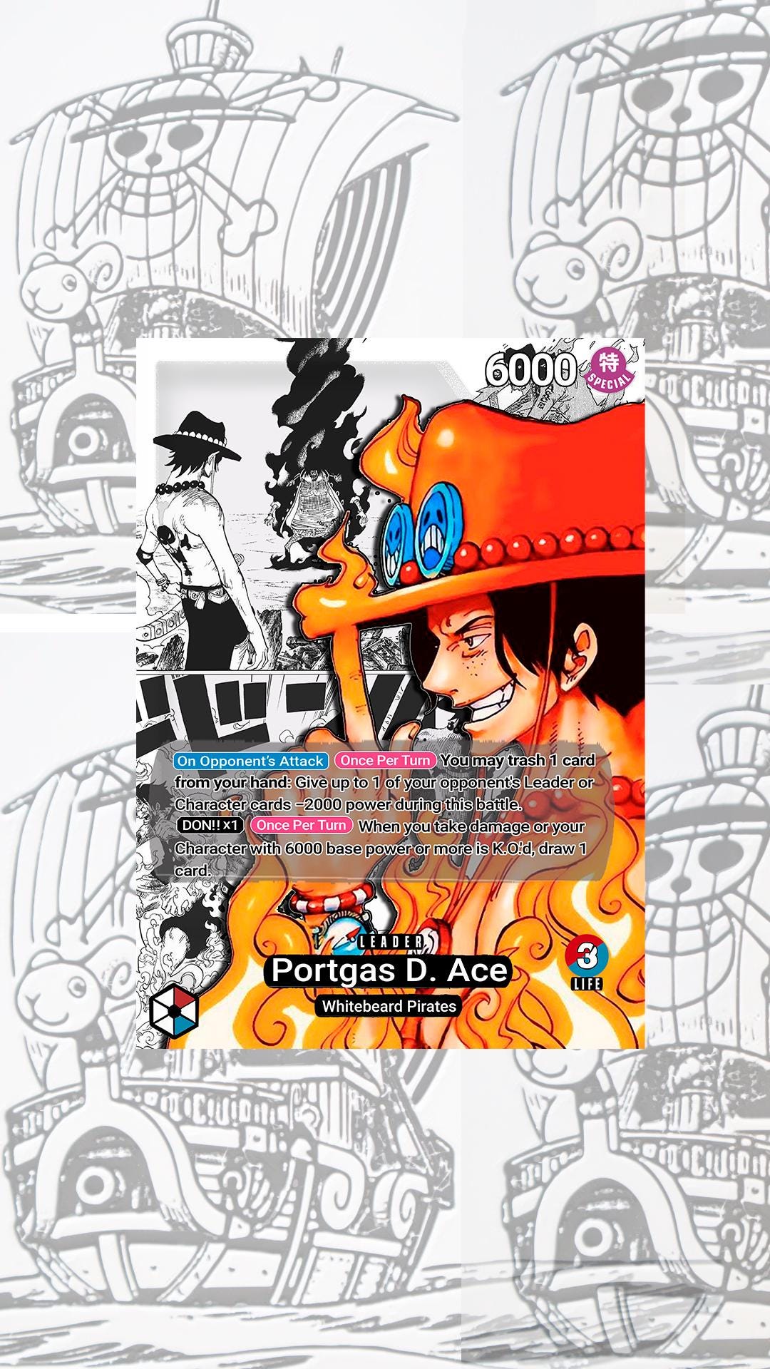 OP13 Ace Custom Leader One Piece TCG - Etsy