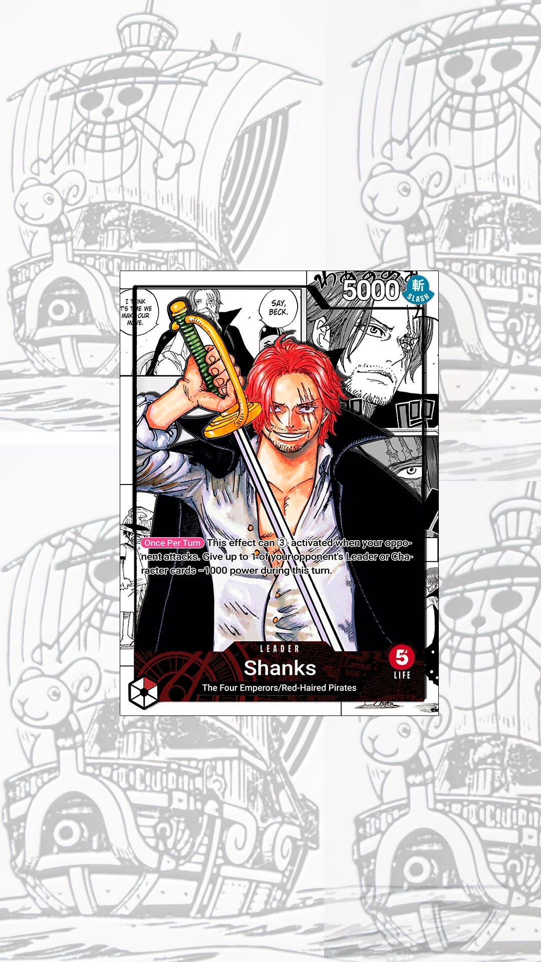 OP09 Shanks Red Custom Leader One Piece TCG - Etsy