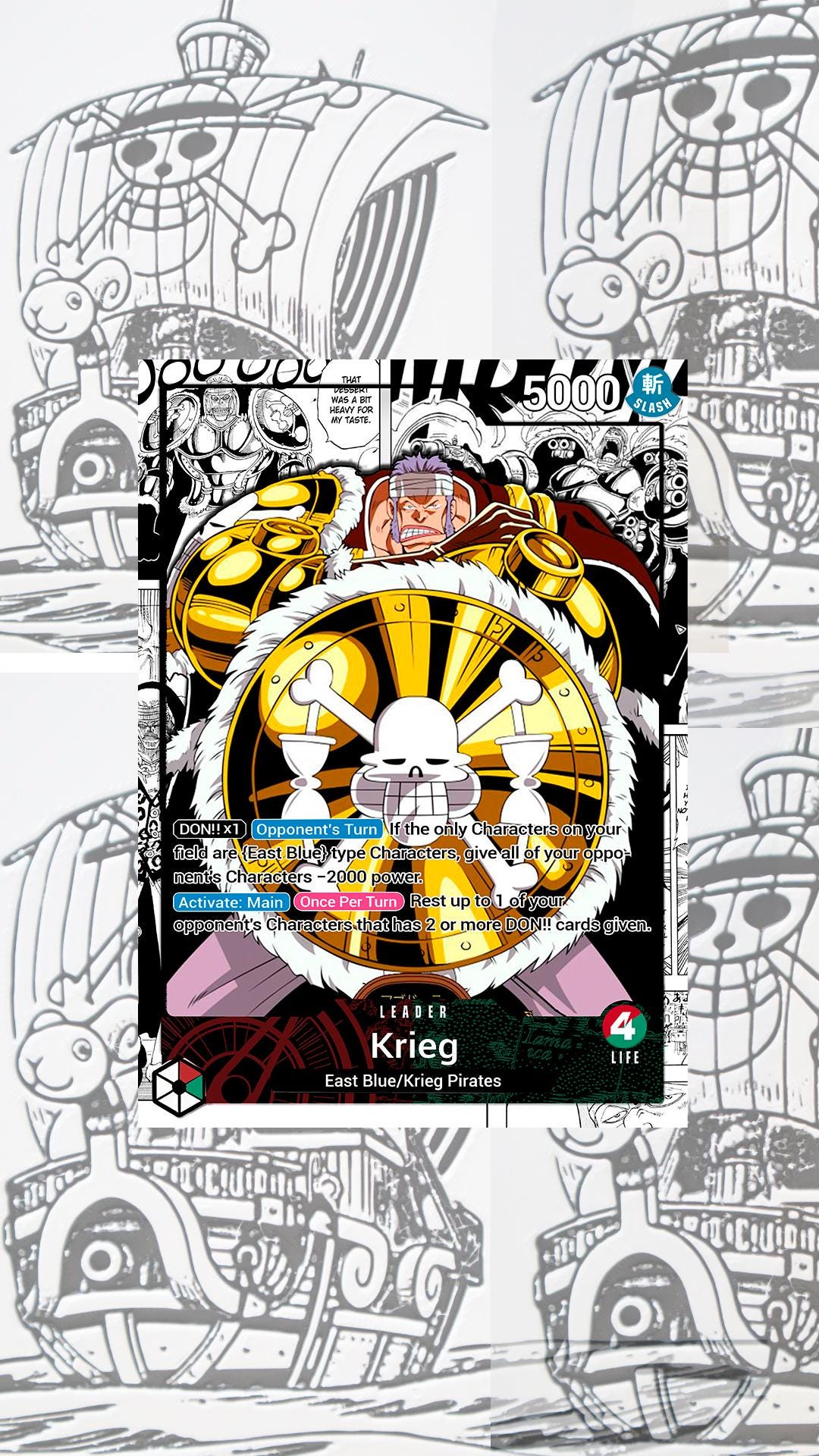 OP15 Krieg Custom Leader One Piece TCG - Etsy