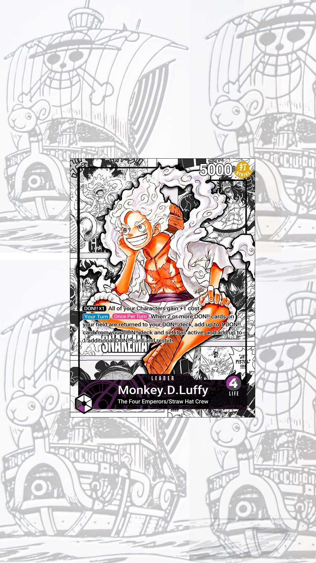OP09 BP Luffy - Nika Custom Leader One Piece TCG - Etsy