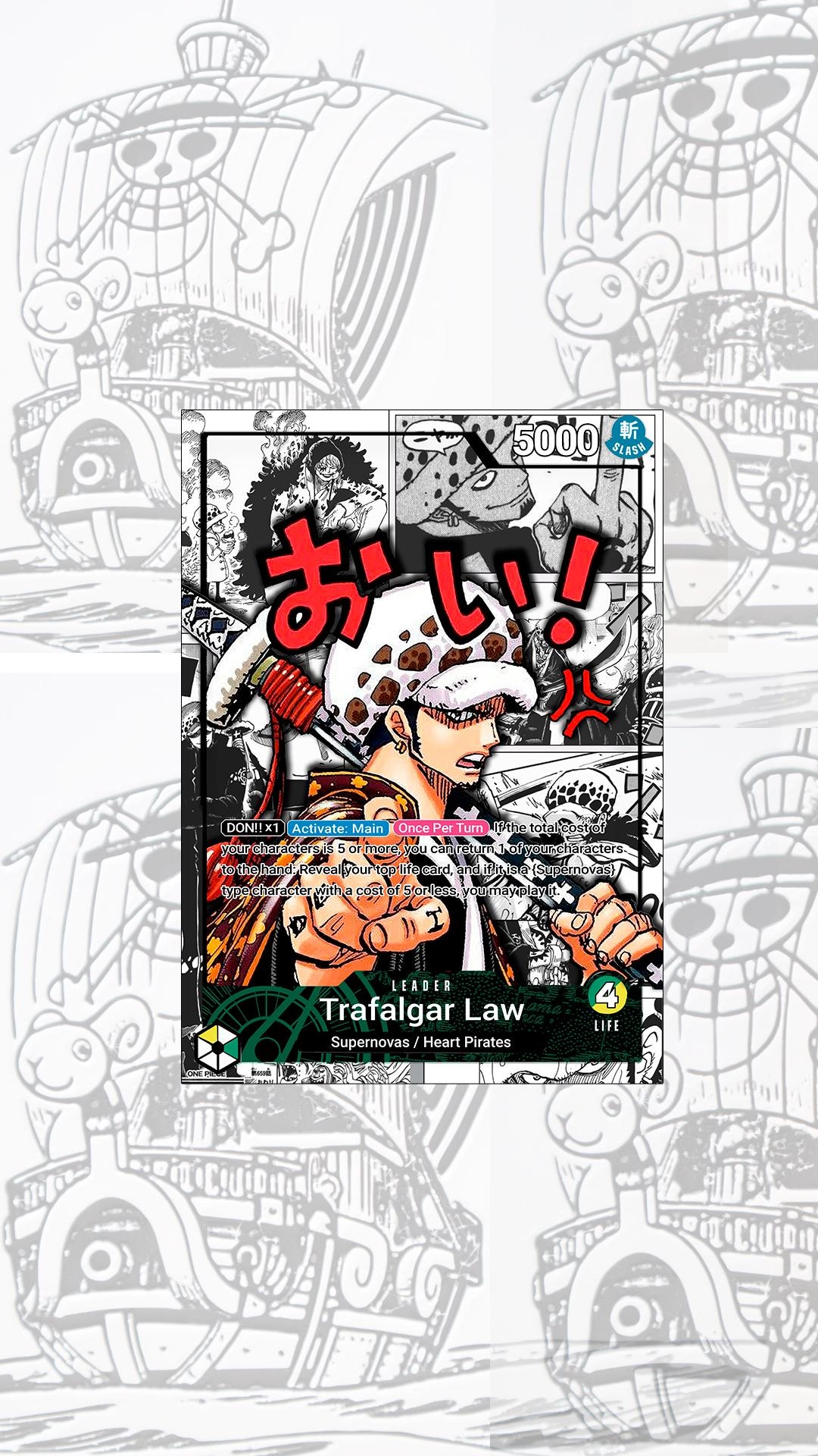 OP10 GY Trafalgar Law Custom Leader One Piece TCG - Etsy Israel