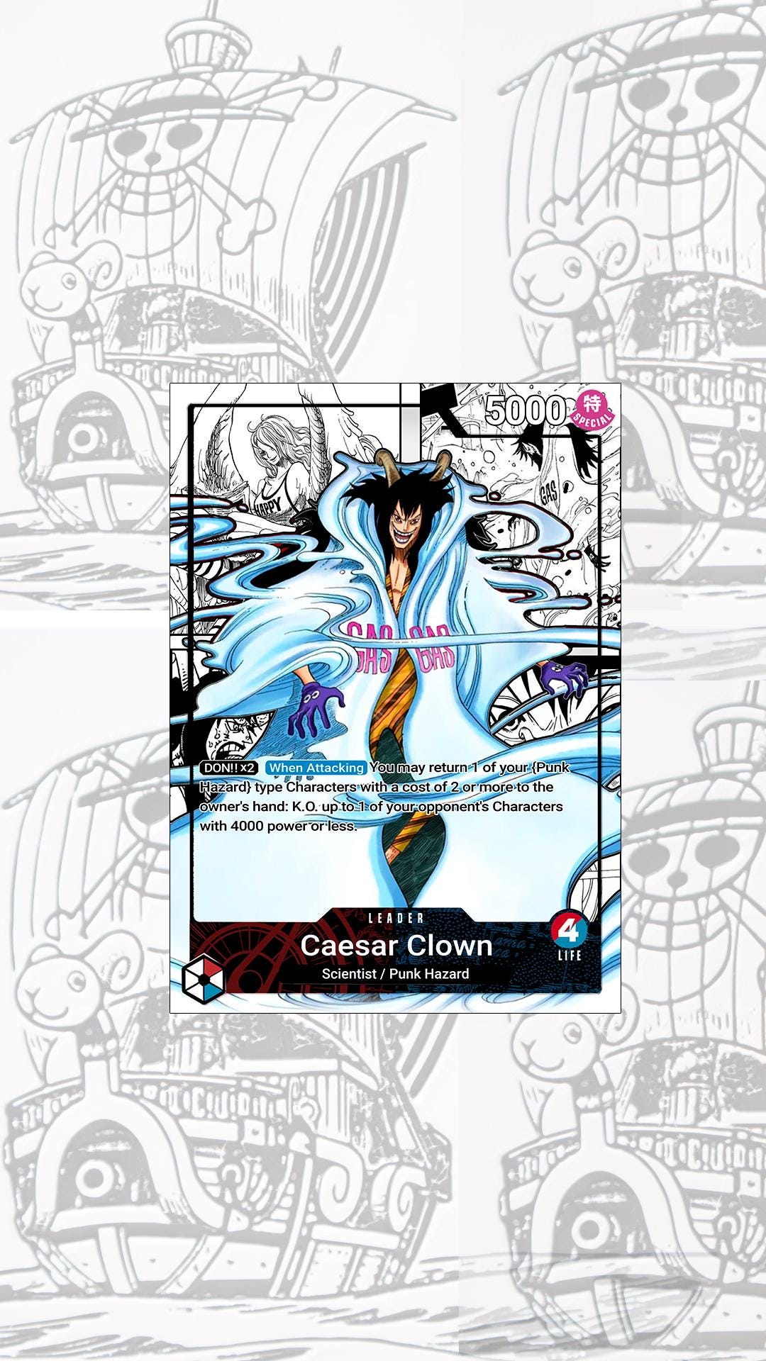 【特典付】ONE PIECE Log Collection CAESAR.CRO OP10 Caesar Custom Leader One Piece TCG - Etsy Israel
