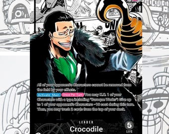 Crocodile Custom Leader Manga - Blue ST03 - Holographic Handmade