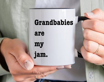 Los nietos son mi taza de mermelada, taza de café personalizada de la abuela