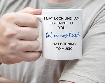 Taza de cerámica para amantes de la música, cita musical divertida