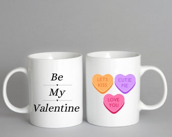 Taza de San Valentín con corazones de caramelo