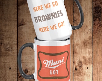Taza deportiva Muni Lot, aquí vamos Brownies, aquí vamos, taza deportiva