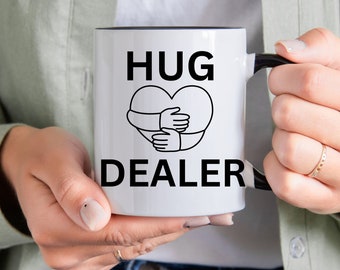 Taza de café divertida, taza de café del distribuidor de abrazos, taza de café personalizada