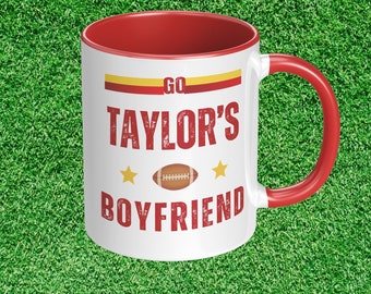 Taza de novio de Go Taylor, taza de café de fútbol divertido, taza de fanáticos del fútbol