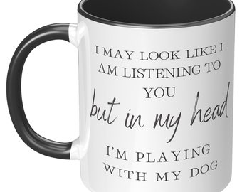 Taza de café con perro, taza de café para amantes de los perros, taza con mi perro en mi cabeza, taza para mascotas