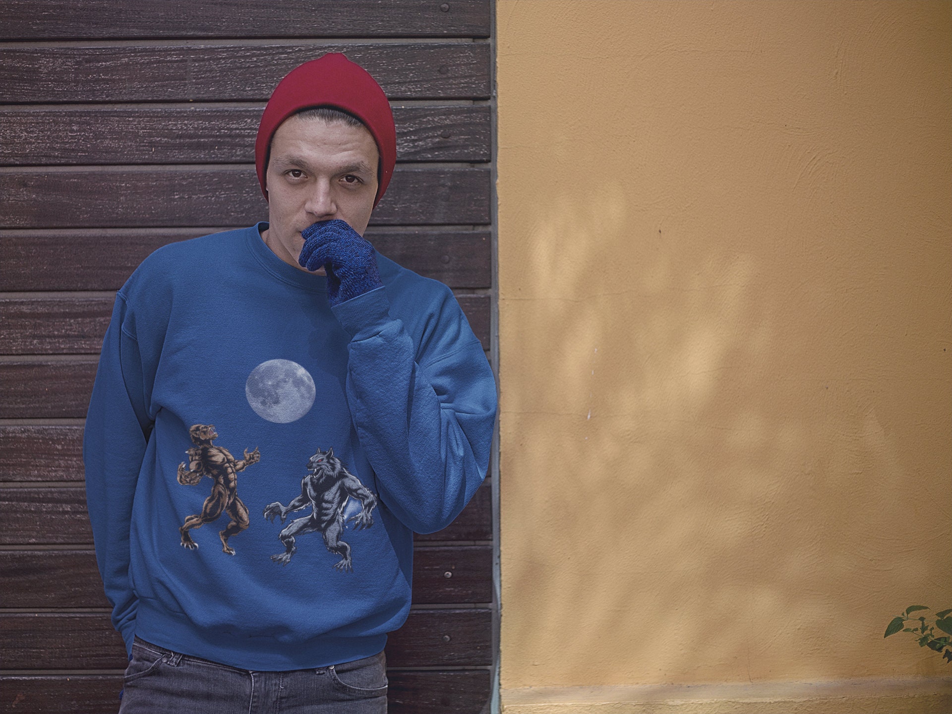 Grunge Clothing aesthetic Mental Health Horror Werewolf Sweathirt ...