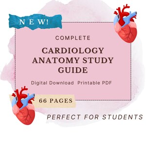 Cardiology Complete Anatomy Studyguide for Students. Includes Netter&#39;s & Gray&#39;s Anatomy images